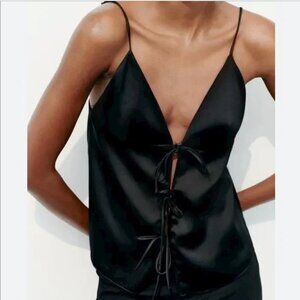 Zara Satin Tank Top Black XL (Never worn, Tags on!)